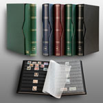 Prophila_Collection_60_Schwarze_Seiten_Briefmarkenalbum_wattiert_mit_Kassette_grn