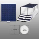 Prophila_Collection_Mnzbox_grau_48_eckige_Fcher_fr_Mnzen_bis_30mm,_Blaue_Einlage_z._B._1_Oz._Canada/Maple_Leaf_Gold