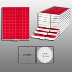 Prophila_Collection_Münzbox_grau_80_eckige_Fächer_für_Münzen_bis_24mm,_rote_Einlage_z._B._3.Reich_Münzen