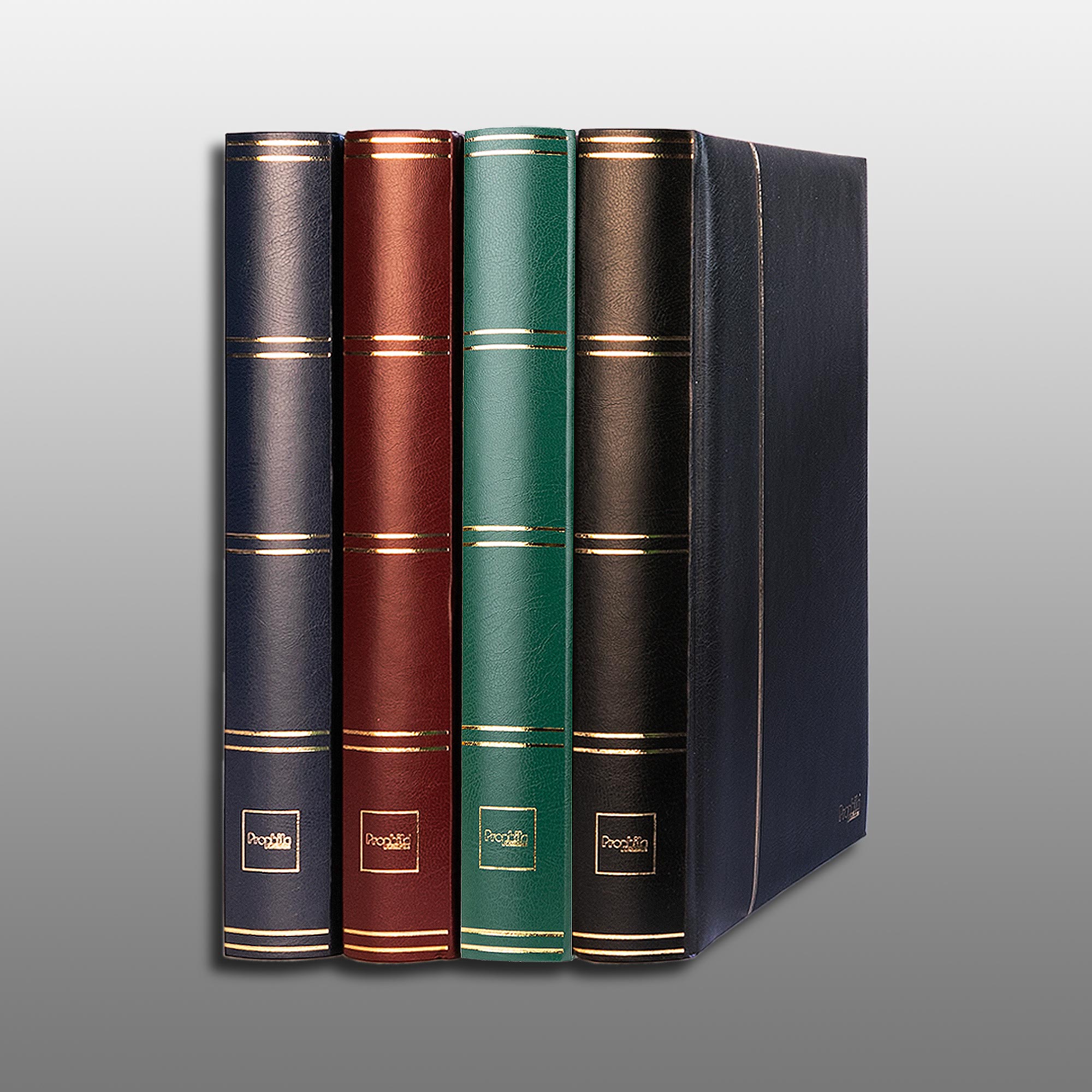 Prophila Collection 64 weie Geteilte Seiten Briefmarkenalbum Einsteckbuch wattierter brauner Einband