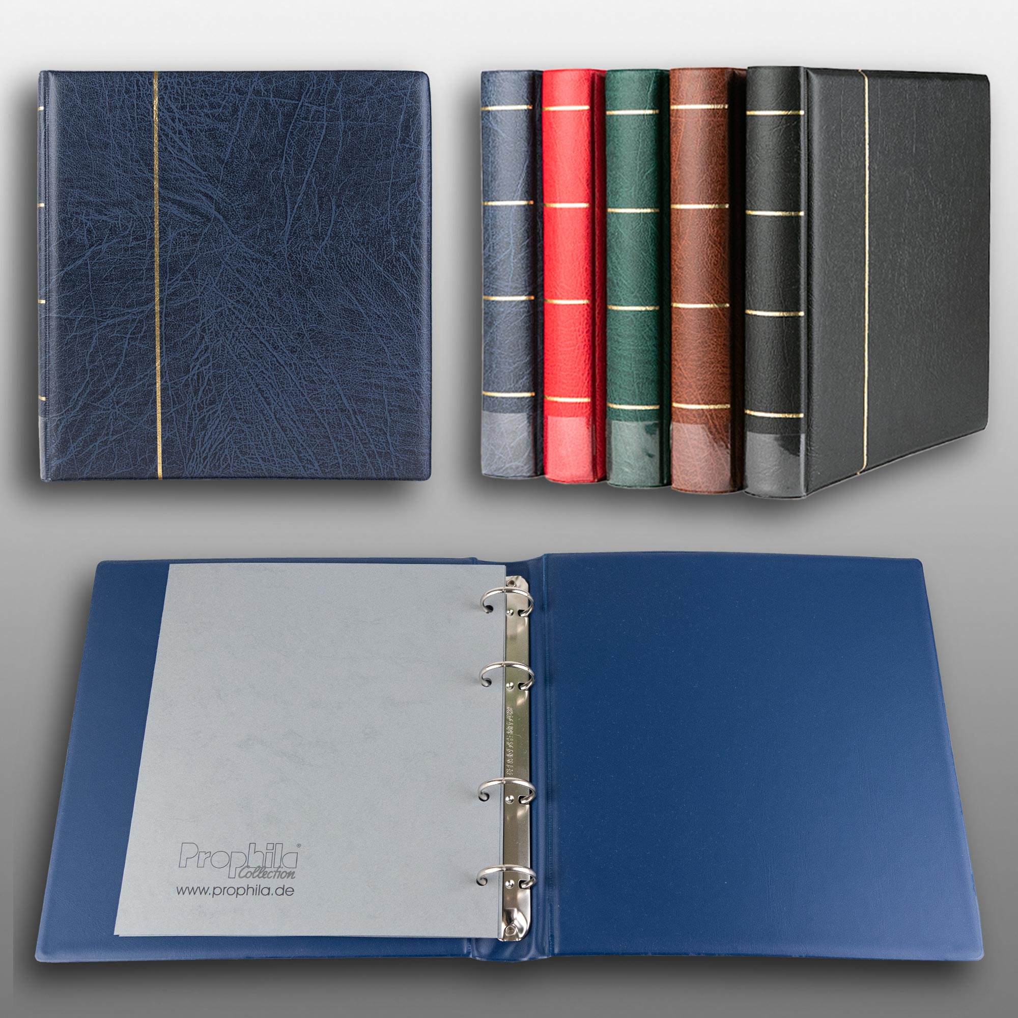 Prophila Collection Album A5 Standard-Ringbinder fr Mnzen Banknoten Postkarten ETB (blau)
