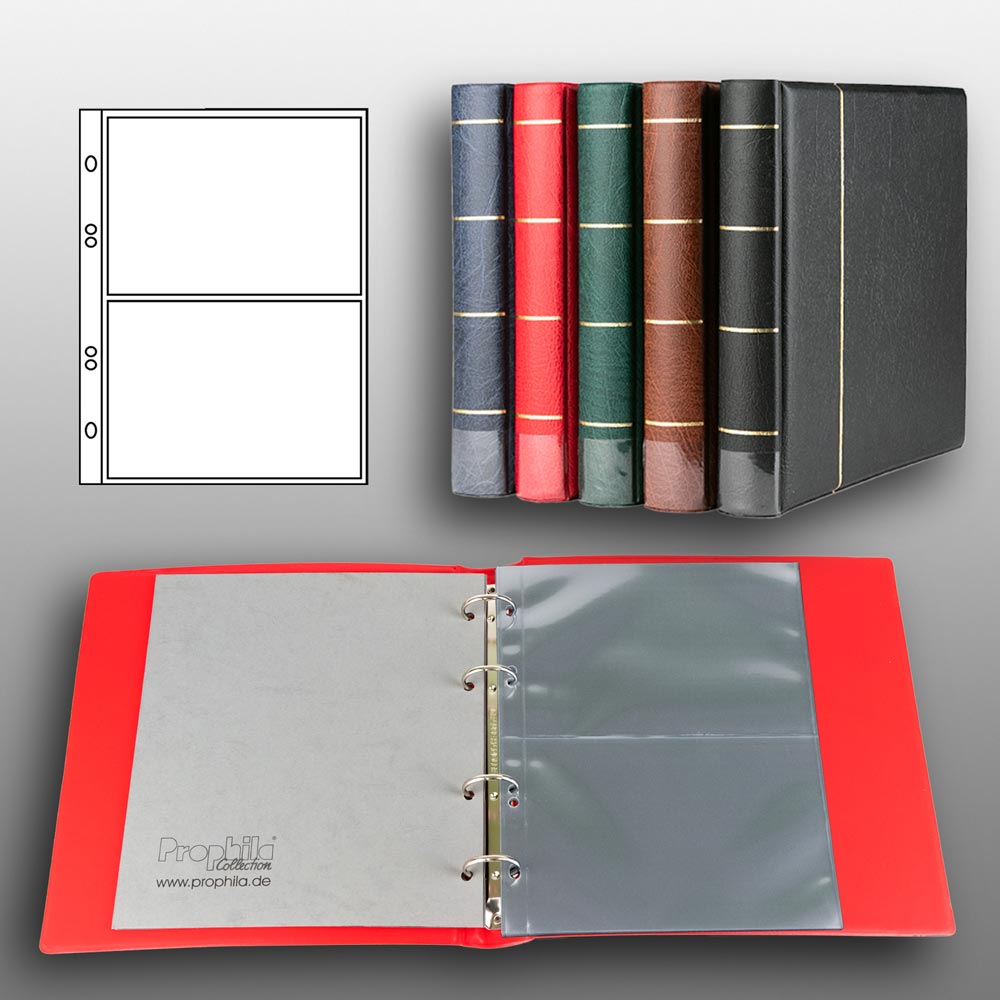 Prophila Collection Postkarten-Album (rot) mit 20 H�llen f�r 40 Postkarten