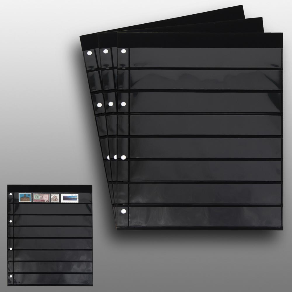 Prophila Collection 3 doppelseitige Einsteckbltter schwarz 8zeilig