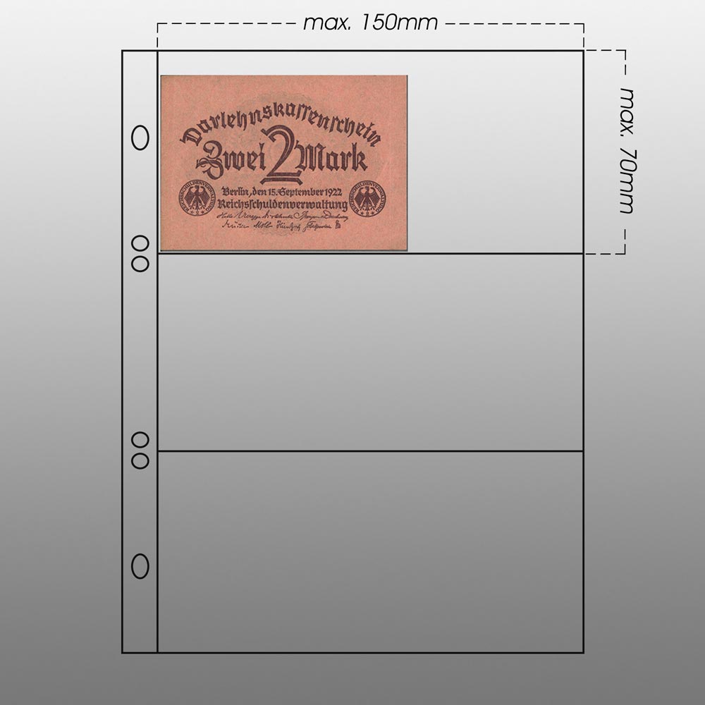 Prophila Collection 20 Banknoten-Hllen fr je 3 Banknoten (Gre Tasche: 150 x 70 mm)