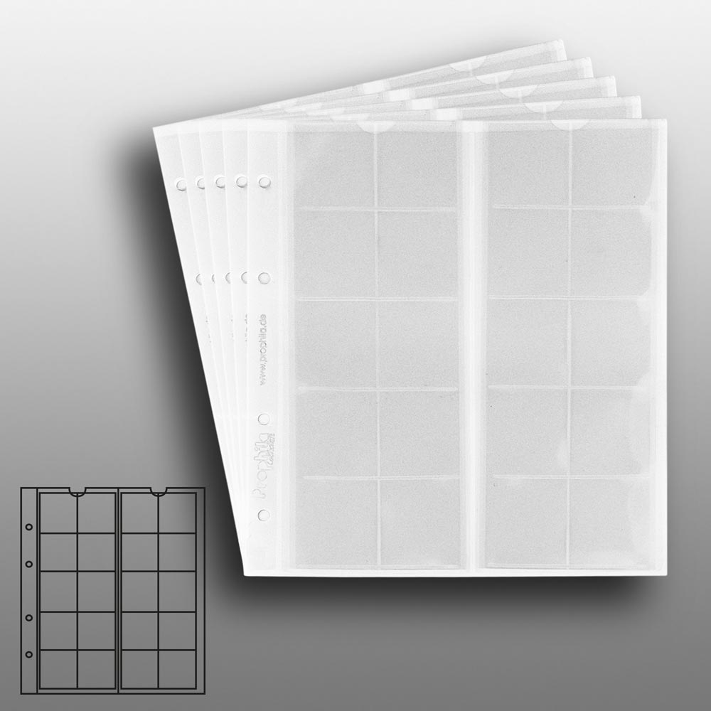 Prophila Collection 5 numismatische Mnzhllen, je 20 Fcher bis 34 mm , z.B. fr 2-Euro-, 5-Euro-, 10-Euro-Gedenkmnzen