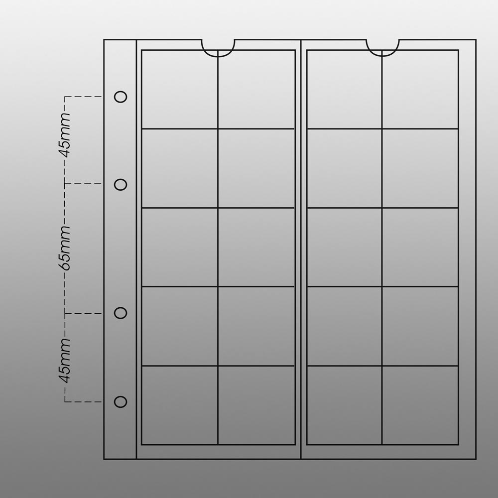 Prophila Collection 5 numismatische Mnzhllen, je 20 Fcher bis 34 mm , z.B. fr 2-Euro-, 5-Euro-, 10-Euro-Gedenkmnzen