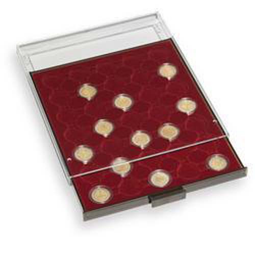 Mnzbox 35 Fcher fr CAPS 26, rauchfarben