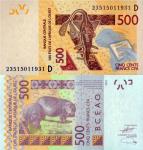 Mali 2023 500 Francs Pick-Nr: 419D (2023) bankfrisch